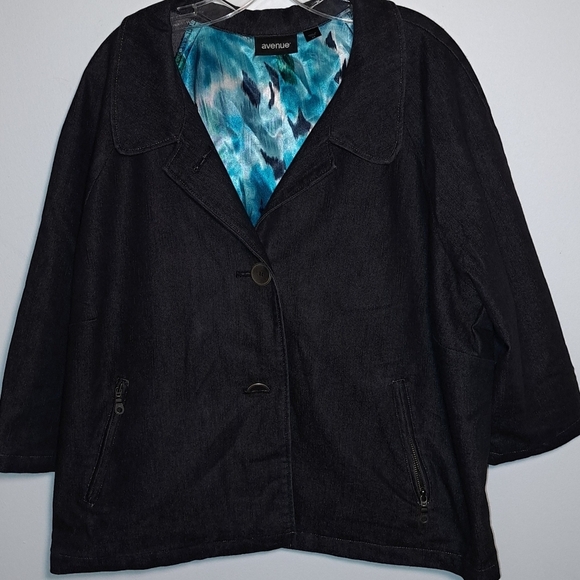 Avenue Jackets & Blazers - Avenue Black Denim Jacket Size 24